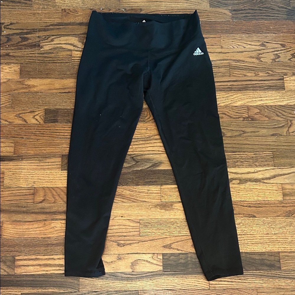 Adidas Women's Black Leggings with Logo - Picture 1 of 4